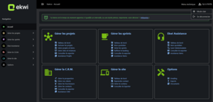 Espace en mode sombre