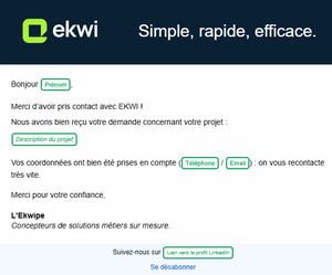 Paramétrage du mail